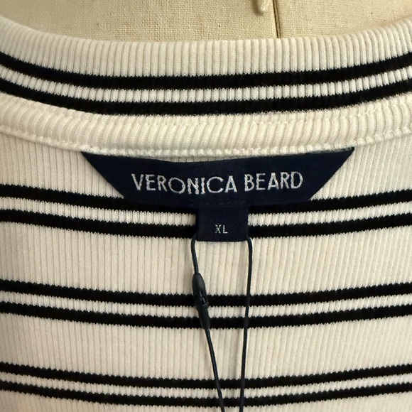 NWT Veronica Beard Delano Black Off White Striped Long Sleeve Top Sz XL New! - Picture 11 of 14